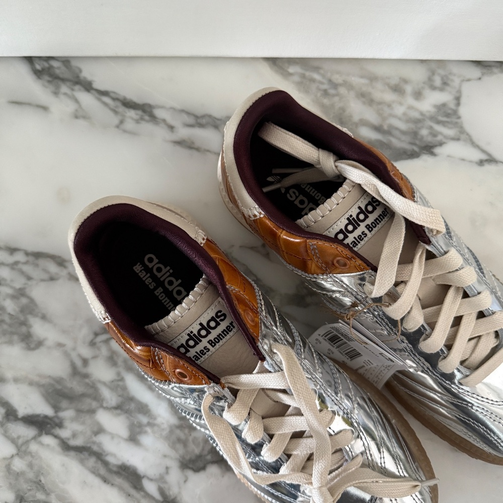 Adidas Originals Edition WALES BONNER Silver & Brown MN Samba Sneakers SZ US 7 - Picture 12 of 13